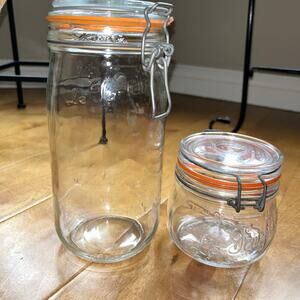 2 Le Parfait Super Jar - 250 & 1500 ml French Glass Canning Jars